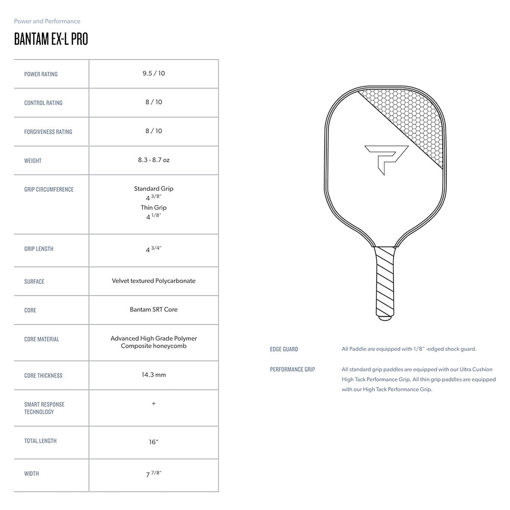 Paddletek Bantam EX-L Pro Pickleball Paddle